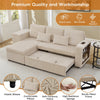 L-Shaped Convertible Sofa Bed Corduroy 3-in-1 Sleeper Sofa with Storage Chaise