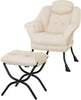Comfy Armchair with Footstool, Lazy Chair with Footstool Accent Sofa Chair