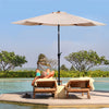 2.7 M Outdoor Patio Umbrella Garden Parasol with Crank Handle &Tilt Adjustment