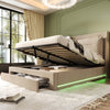 OTTOMAN STORAGE UPHOLSTERED BED FRAME HEADBOARD DRAWER LED DOUBLE KING 4FT6 5FT