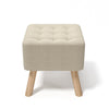 Ottomans Square Footstool Foot Stools Wood Leg for The Bedroom Living Room