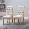 2/4/6x Fabric Button Tufted Dining Chairs Upholstered Kitchen Dining Room Grey