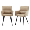 2pcs Faux Leather PU Padded Dining Chairs Kitchen Dining Room Chair W/Metal Legs