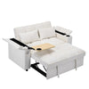 2 Seater Pull Out Sofa Bed Loveseat Recliner with Hidden Table, Cup Holders, USB