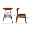 2PCS Dining Chairs Fabric Upholstered Kitchen Seat Side Chairs Solid Wood Frame