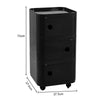 Wheeled Plastic Storage Unit Square Cabinet Box Tallboy Multi Shelves with Doors