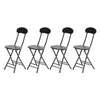 Folding Table Chair Patio In/Outdoor Furniture Wood Coffee Drink Desk Metal Legs