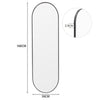 Wall Metal Frame Mirror Bathroom Bedroom Makeup Dressing Oval Pill Shaped Mirror