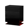 LED Light 3 Drawers Bedside Table High Gloss Cabinet Side End Table Living Room
