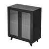 Sideboard Kitchen Buffet Cupboard Console Table with Glass Doors Cabinet 2 Shelf