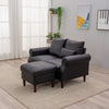 2 Seater faux leather/Linen Fabric Love Seat Sofa Armchair with Footstool Couch