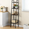 Steel Ladder Shelf 4/5 Tier Storage Rack Bookshelf Shelving Stand Wooden Shelves