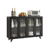 Sideboard Kitchen Buffet Cupboard Console Table with Glass Doors Cabinet 2 Shelf