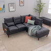 L-Shaped Corner Sofa, Sectional Couch with Built-in USB Port Chaise