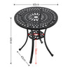 Garden Hollow Top Design Side Table with Parasol Hole Cast Aluminum Dining Table