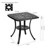 Garden Hollow Top Design Side Table with Parasol Hole Cast Aluminum Dining Table