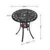Garden Hollow Top Design Side Table with Parasol Hole Cast Aluminum Dining Table
