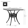 Garden Hollow Top Design Side Table with Parasol Hole Cast Aluminum Dining Table