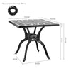 Garden Hollow Top Design Side Table with Parasol Hole Cast Aluminum Dining Table