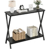 Slim Console Table with 2 Shelves,Narrow Entryway Table for Living Room, Hallway