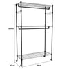 Heavy Duty Metal Clothes Rail Rack Garment Hanging Stand Open Wardrobe w/Wheels