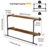 Industrial Pipe Clothes Rail Wall Mounted Garment Rack with 2Tier Shelves