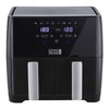 UK Double Basket Air Fryer 1700W Large Digital 9 Litre Dual with Timer Non-Stick