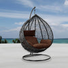 Rattan Effect Garden Hanging Egg Swing Chair Patio Hammock with Cushion Relaxing
