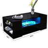 High Gloss Coffee Table With Storage 2 Drawer Wooden Living Room RGB LED Lights
