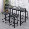 5Pcs Bar Table Stools Set 4 Bar Stools for Breakfast Pub Counter Small Apartment