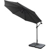 3M Garden Parasol Outdoor Hanging Banana Umbrella Cantilever Sun Shade w/ Base