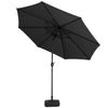 3M Outdoor Garden Round Parasol Sun Shade Patio Hanging Umbrella with Crank Tilt