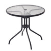 Round/Square Garden Patio Coffee Bistro Table Glass Outdoor Summer Parasol Hole