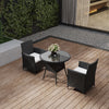 Square Round Rattan Coffee Table with 2/4 Chairs Set Bistro Outdoor Garden Patio