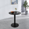 Modern Wood Grain Bar Table with Square/Round Tabletop and Metal Base Home Pub