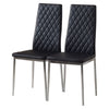 Metal Frame Dining Chair Set of 2 4 6 PU Leather Chairs Kitchen Dinner Seat New