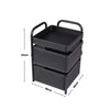 Mobile Metal Kitchen Rotating Storage Trolley Cart Utility Vegetable Shelf Rack