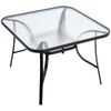 Round/Square Garden Patio Coffee Bistro Table Glass Outdoor Summer Parasol Hole