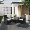 Square Round Rattan Coffee Table with 2/4 Chairs Set Bistro Outdoor Garden Patio