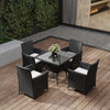 Square Round Rattan Coffee Table with 2/4 Chairs Set Bistro Outdoor Garden Patio