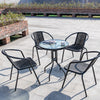 Garden Furniture Patio Set Round Glass Top Table and Stacking Chairs 2/4 Seater
