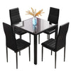75cm Square Glass Top Table and 2/4 High Back Chairs Set Dining Kitchen Room Set