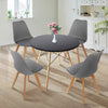 80cm Round Dining Table and 4 Tulip Chairs Set Padded Seat Kitchen Cafe Lounge