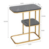 C-Shaped Sofa Side Table Coffee Laptop End Table Living Room Tea Desk with Shelf