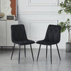6X Dining Chairs Set Faux Suede Leather Padded Seat Metal Legs Kitchen Office