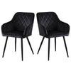 Set of 2 Armchairs Dining Chairs with Arms Velvet PU Faux Leather Chairs Kitchen