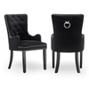 Velvet Dining Chair with Door Knocker Ring Windsor Dressing Room Chair 1/2/4/6