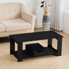 Rectangular Coffee Table Side End Table Wooden TV Stand with Storage Shelf Rack