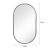 70*40cm Oval Arched Wall Mounted Mirror Bathroom Bedroom Makeup Dressing Mirror