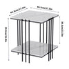 Luxury Marble Coffee Table Side Table Golden Pole Legs Support Desk Nightstand